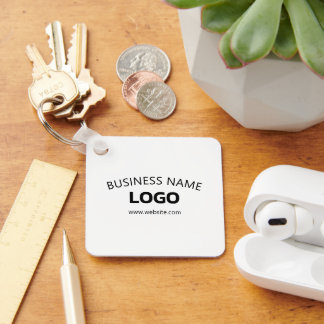 Porte-clés Nom d'entreprise modifiable, site Web et logo télé