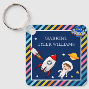 Porte-clés Nom des garçons de fusée de l'espace extérieur ast
