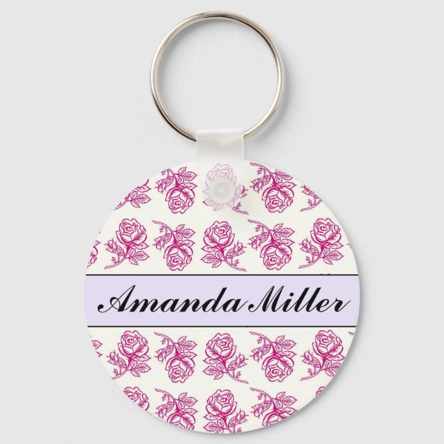Porte-clés Nom des roses roses, Porte - clé des initiales (Recto)