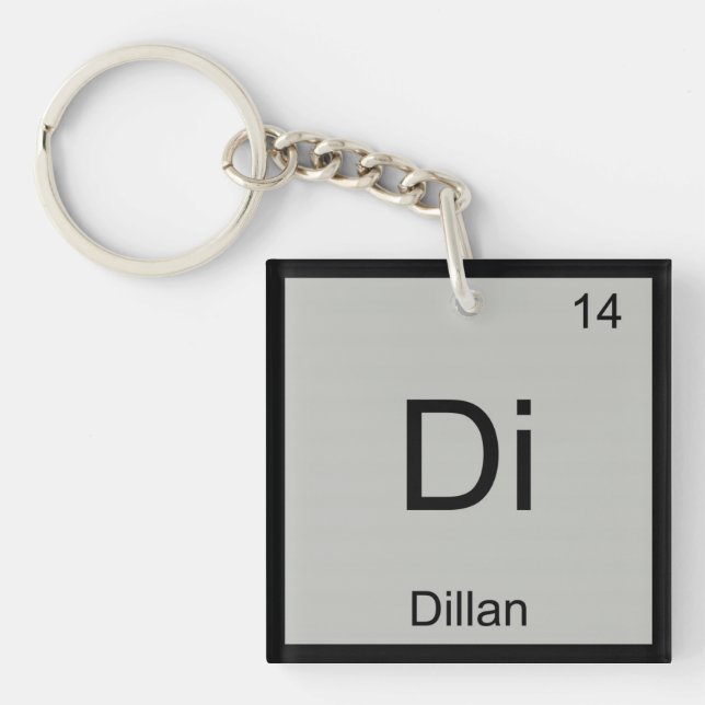 Porte-clés Nom Dillan Chimie Élément Tableau périodique (Devant)