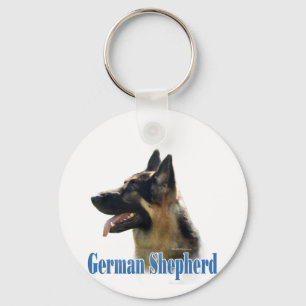 Porte-clés Nom du berger allemand (noir/tan)