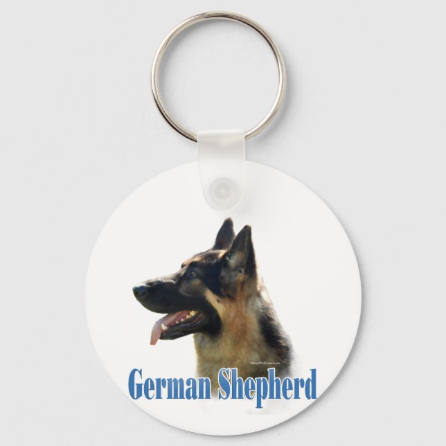 Porte-clés Nom du berger allemand (noir/tan) (Recto)