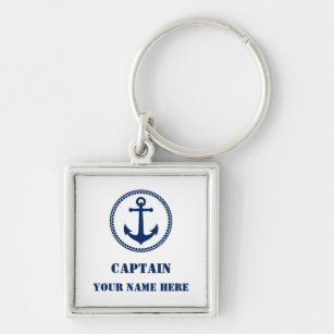 Porte-clés Nom du capitaine ou nom du bateau Ancre marine nau