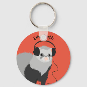 Porte-clés Nom du furet de l'amoureux de la musique