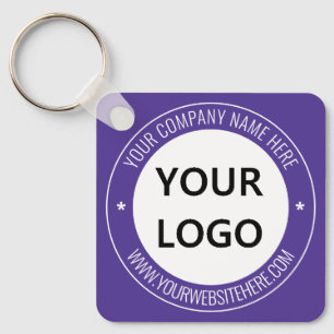 Porte-clés Nom du logo de votre entreprise Info Modèle de Por