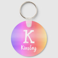 Nom du monogramme de dégradé de couleur doux Rainb