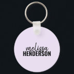 Porte-clés Nom du script de brosse moderne Clé simple<br><div class="desc">Script de brosse moderne combiné avec police sans serif audacieuse.</div>