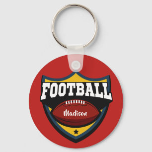 Porte-clés Nom et couleur personnalisés Football Logo porte -