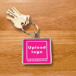 Porte-clés Nom et logo de l'entreprise sur Carré rose Premium<br><div class="desc">Porte - clé couleur argent que vous pouvez customiser pour mettre votre nom d'entreprise et logo. Vous pouvez l'inclure dans vos produits promotionnels, cadeaux ou cadeaux offerts à vos clients ou clients pour promouvoir votre marque. Un accessoire que vous pouvez inclure dans vos documents marketing pour annoncer votre entreprise. Porte...</div>