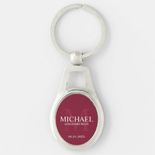 Porte-clés Nom et monogramme des Groomsmen personnalisés