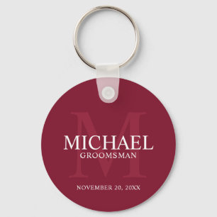 Porte-clés Nom et monogramme des Groomsmen personnalisés