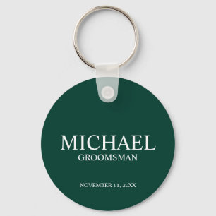 Porte-clés Nom et monogramme du Groomsman personnalisé