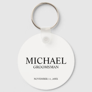 Porte-clés Nom et monogramme du Groomsman personnalisé modern