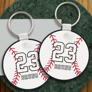 Porte-clés Nom et numéro personnalisés de joueur de baseball