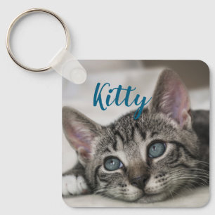 Porte-clés Nom et photo de compagnie personnalisés simples et