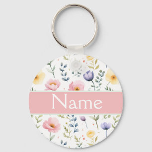 Porte-clés Nom floral personnalisé