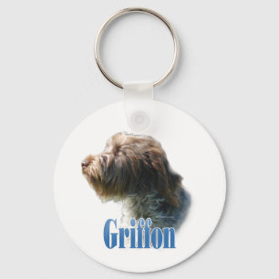 Porte-clés Nom Griffon de pointage À poils durs