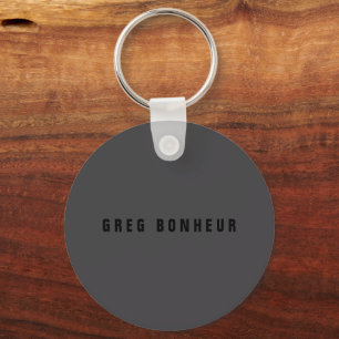 Porte-clés Nom moderne ou autre modèle de texte Gris foncé