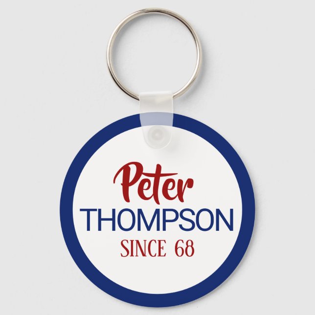 Porte-clés Nom Nom Nom du logo du cercle (Recto)