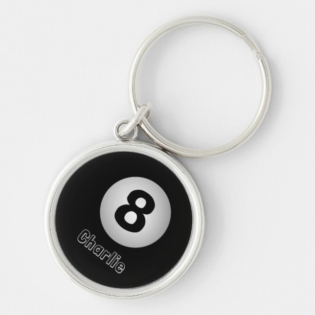 Porte-clés Nom personnalisé à 8 balles (Devant)