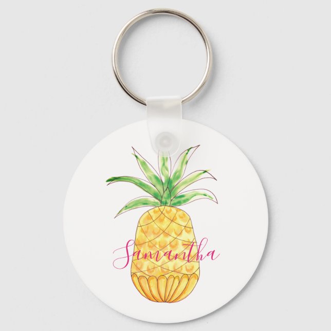 Porte-clés Nom personnalisé ananas (Recto)