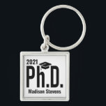Porte-clés Nom personnalisé & année Ph.D.<br><div class="desc">Voir mon magasin pour plus d'articles avec ce design.</div>