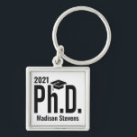 Porte-clés Nom personnalisé & année Ph.D.<br><div class="desc">Voir mon magasin pour plus d'articles avec ce design.</div>