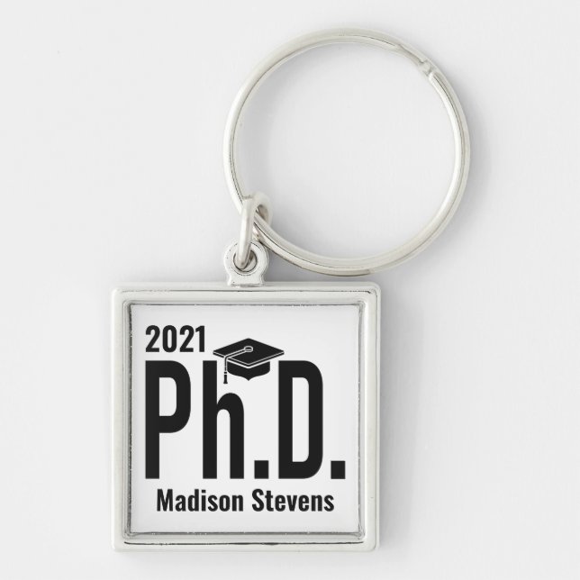 Porte-clés Nom personnalisé & année Ph.D. (Devant)
