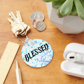 Porte-clés Nom personnalisé avec BLESSED Inspirant