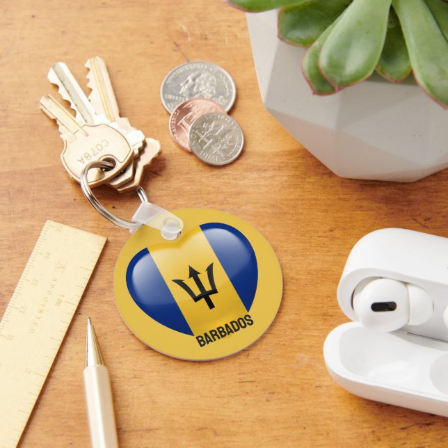 Porte-clés Nom personnalisé Barbados Love (Bureau)