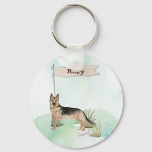 Porte-clés Nom personnalisé berger allemand chien animal de c