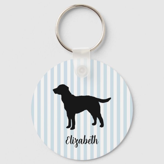 Porte-clés Nom personnalisé Chien Labrador Rayure (Recto)