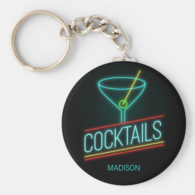 Porte-clés Nom personnalisé COCKTAILS (Devant)