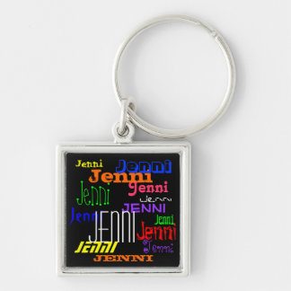 Porte-clés Nom personnalisé Colorful Collage Porte - clé