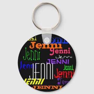 Porte-clés Nom personnalisé Colorful Collage Porte - clé