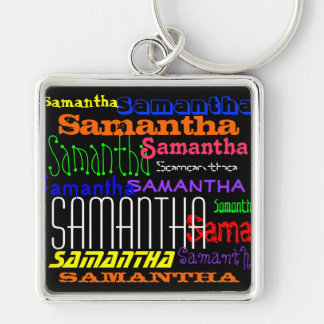 Porte-clés Nom personnalisé Colorful Collage Porte - clé