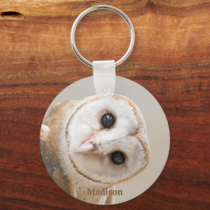 Porte-clés Nom personnalisé Cute Barn Owl