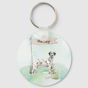 Porte-clés Nom personnalisé Dalmatien Animal familier Chien