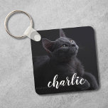 Porte-clés Nom personnalisé de la photo d'animal de compagnie<br><div class="desc">Porte - clé photo pour animaux de compagnie personnalisé.</div>