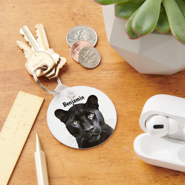 Porte-clés Nom personnalisé de l'animal sauvage Panther (Bureau)