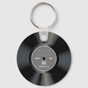 Porte-clés Nom personnalisé de l'enregistrement vintage des a