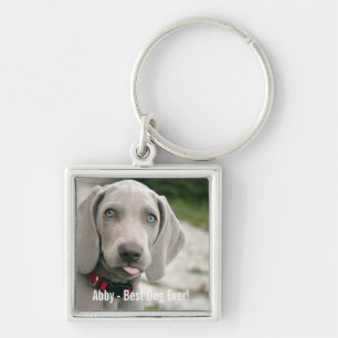 Porte-clés Nom personnalisé de photo de chien de Weimaraner