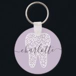 Porte-clés Nom personnalisé Dental Empreinte de léopard Doth<br><div class="desc">Nom personnalisé Dental Empreinte de léopard Doth Gifts!</div>