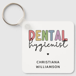 Porte-clés Nom personnalisé Dental Hygienist RDH Cadeaux