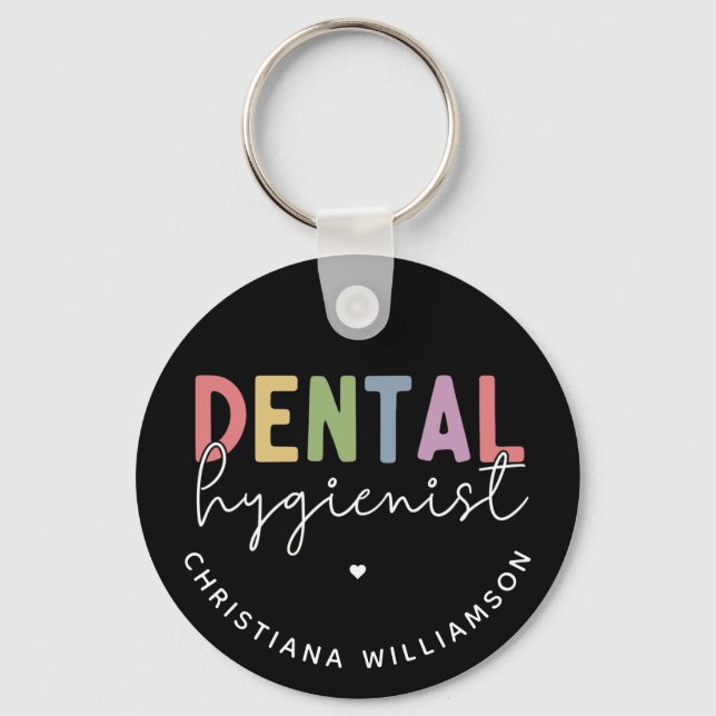 Porte-clés Nom personnalisé Dental Hygienist RDH Cadeaux (Recto)