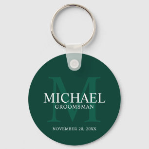 Porte-clés Nom personnalisé des garçons d'honneur et monogram