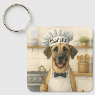 Porte-clés Nom personnalisé Drôle Grand Danois Chien Chef