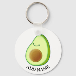 Porte-clés Nom personnalisé du dessin Avocado vert mou