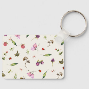 Porte-clés Nom personnalisé Floral Woodland Greenery Berries