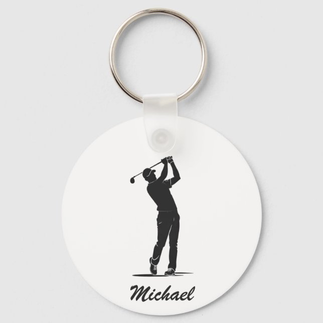 Porte-clés Nom personnalisé Golf Player Golfer Golf (Recto)